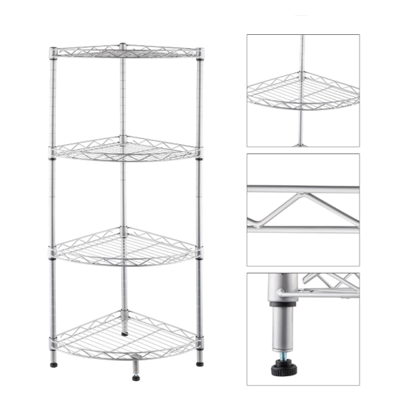 Home 4-Shelf Corner Storage Rack