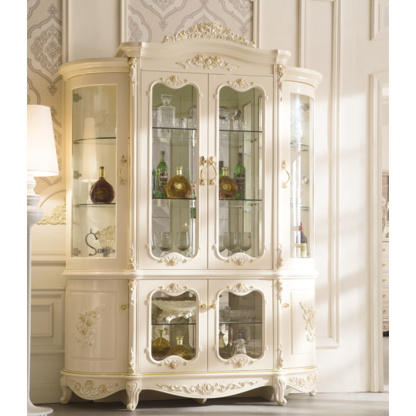 Wine cabinet 4 doors -Cream