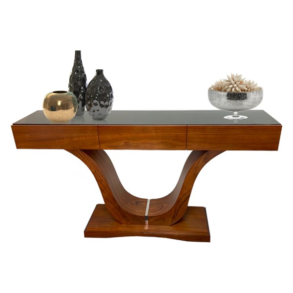 Walnut console table 