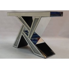 140cm Crushed diamond mirrored glass console table 