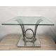 Clear glass top side table 