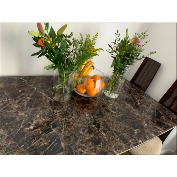 Brown marble dining table 