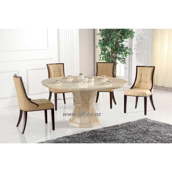 Beige Round marble dining table-130cm