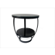 Vivaty Glass top round side table - Black 