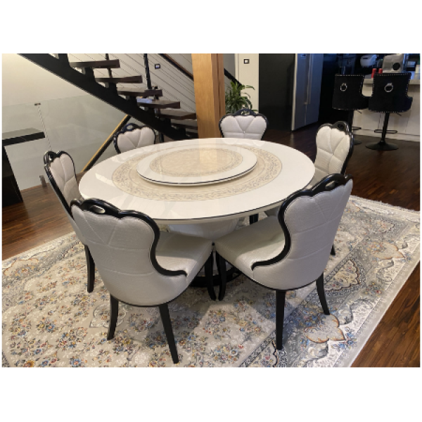 Coral  marble top  round table 