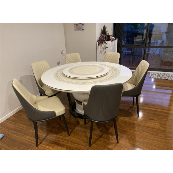 Coral  marble top  round table 