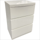 3 Drawers White gloss bedside table 