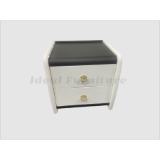 Black and White leather bedside cabinet 