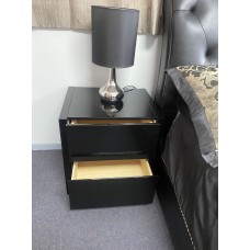 2 Drawers bedsie cabinet -gloss black 