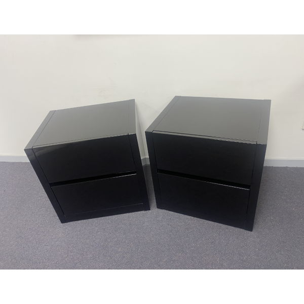 pair of 2 drawers bedside cabinet -Black 