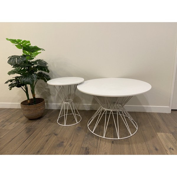 COCO round coffee table set -White 