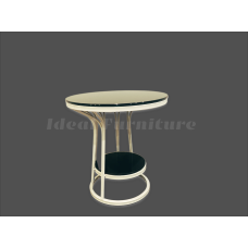 Glass top round side table 