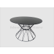 Black glass top round coffee table 