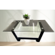 Vital glass top coffee table - Black & white 