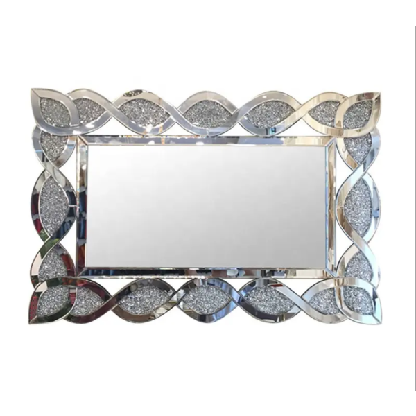 Silver crystal wall mirror 