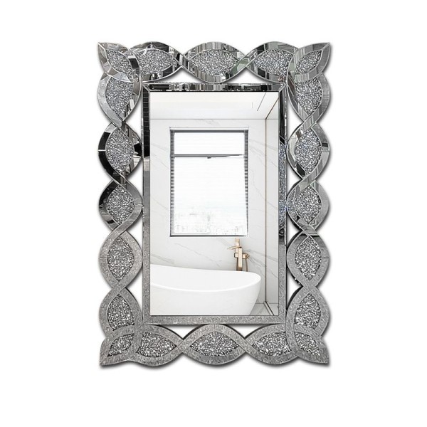 Silver crystal wall mirror 