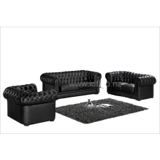 Black Leather Chesterfield Sofa suites - 1+1+3 Seaters 