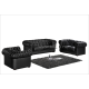 Black Leather Chesterfield Sofa suites