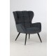 Velvet wingback armchair-Dark grey 